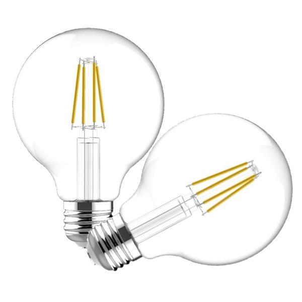2.8 watt 120 volt G25 Medium Screw Base 2700K Warm White Glass Dimmable LED (2 Pack)