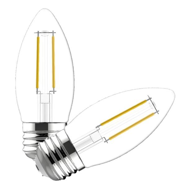 3.5 watt 120 volt B Style Medium Screw Base 2700K Warm White Clear Dimmable LED