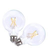 GE 5 watt 120 volt G25 Medium Screw Base 2700K Warm White Glass Dimmable LED (2 Pack)