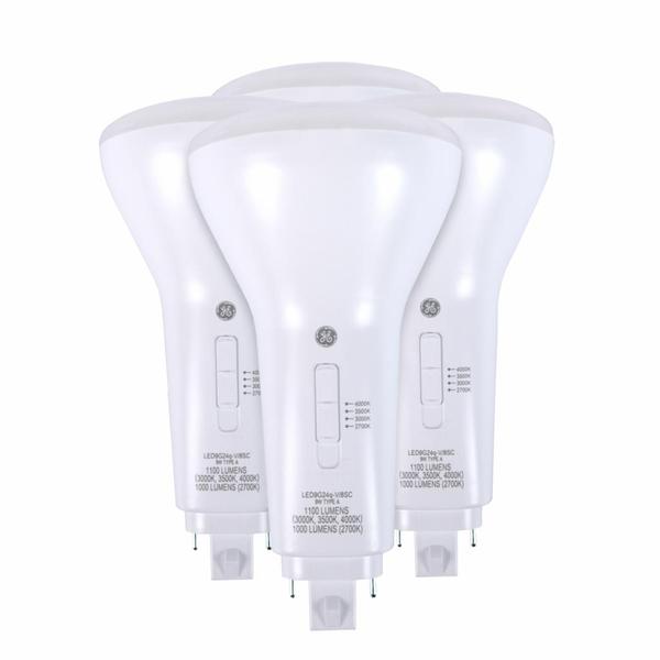 9 watt PL 4-Pin Base CCT Selectable White Frosted Non-Dimmable LED (4 Pack) 