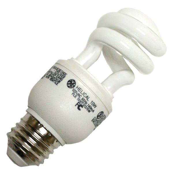 10 watt 120 volt T3 Medium Screw Base 2700K Warm White CFL