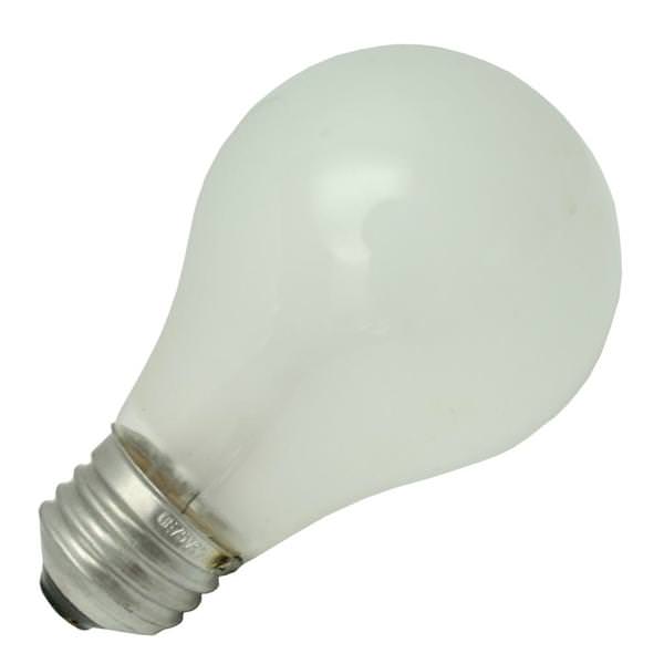 50 watt 75 volt A19 Medium Screw Base 2700K Warm White Rough Service Frosted
