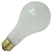 GE 200 watt 130 volt A21 Medium Screw Base Long Life Frosted