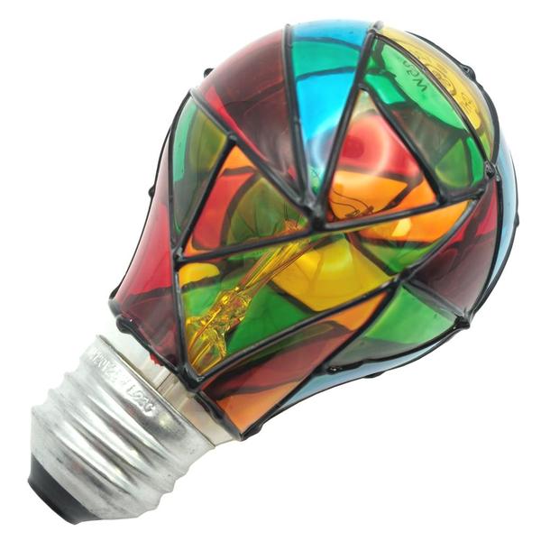 25 watt 120 volt A19 Medium Screw Base Stained Glass