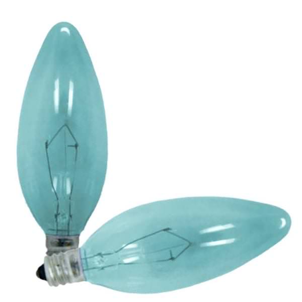 60 watt 120 volt B10 Candelabra Screw Base Clear Reveal (2 pack)