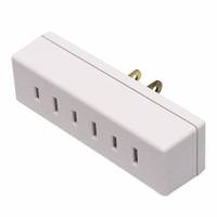 GE 3 Outlet White Socket Adapter