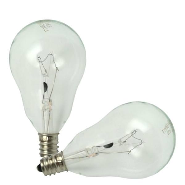 60 watt 120 volt A15 Candelabra Screw Base Ceiling Fan Clear (2 pack)