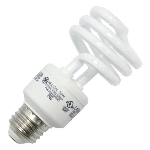 20 watt 120 volt T3 Medium Screw Base 6500K Daylight CFL