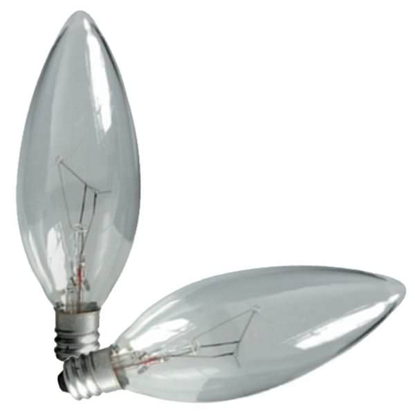 15 watt 120 volt B10 Candelabra Screw Base 2500K Warm White (2 pack)