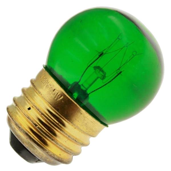 7.5 watt 130 volt S11 Medium Screw Base Transparent Green