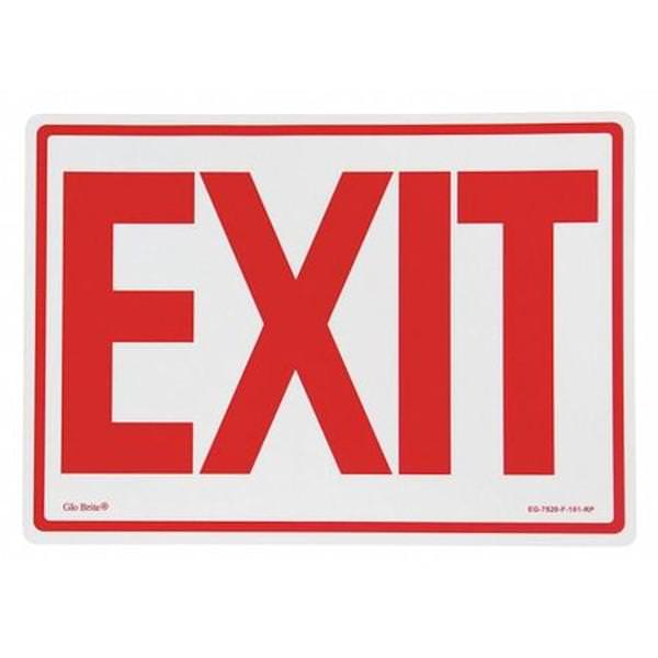 Red Photoluminescent Exit Sign
