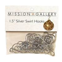 Gerson 1.5" Silver Swirl Ornament Hooks (Set of 24)