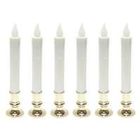 View 9" Battery Operated LED Gold Candle Lamp with Timer (6 pack)