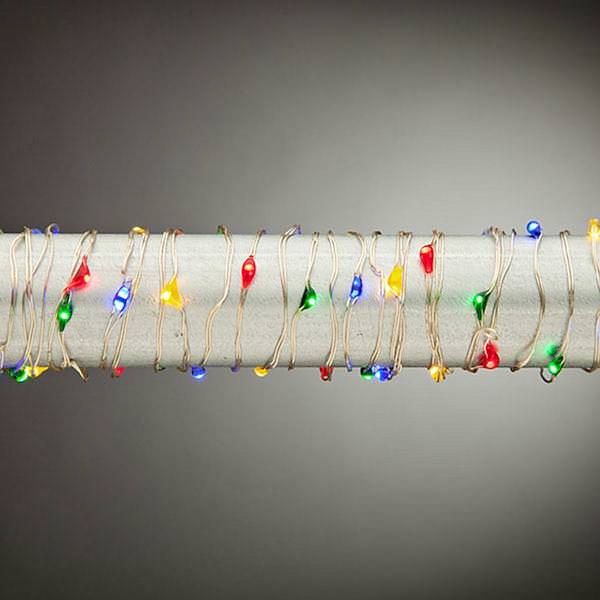 60" 30 Light Multi-Color Battery Operated LED Light String Set with Timer