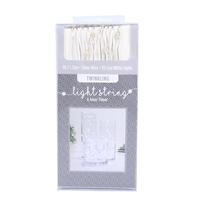 View 60" 30 Light Cool White Battery Operated LED Light String Set with Timer