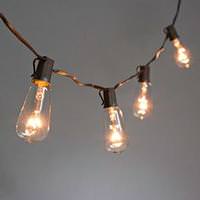 Gerson 10 Light Brown Wire ST40 Clear Electric Patio Light String