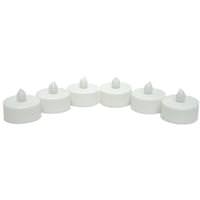 View 1.25" x 1.5" White Battery Operated LED Tea Light (6 pack)