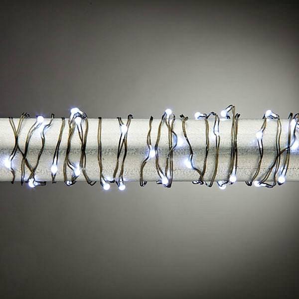 10' 60 Light Cool White Battery Operated LED Light String Set with Timer