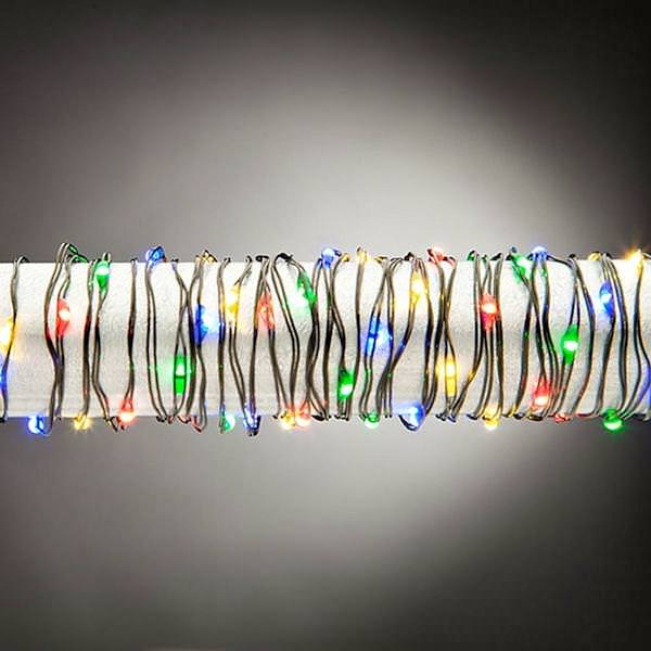 10' 60 Light Multi-Color Battery Operated LED Light String Set with Timer