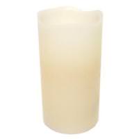 Gerson 3" x 6" Bisque Black Wick (Vanilla Scent) Wavy Edge Battery Operated LED Wax Candle Light with Timer