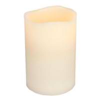 Gerson 4" X 6" Bisque (Vanilla Scent) Wavy Edge Battery Operated LED Wax Candle Light with Timer