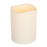 View 6" X 9" Bisque Wavy Edge Battery Operated LED Resin Candle Light with Timer