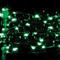 Action Lighting 36 Light 12' Green Wire Green Battery Operated Indoor LED Micro Miniature String with Timer