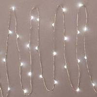 View 30 Light 5' Silver Wire Cool White Battery Operated LED Miniature String