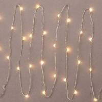 View 30 Light 5' Silver Wire Warm White Battery Operated LED Miniature String