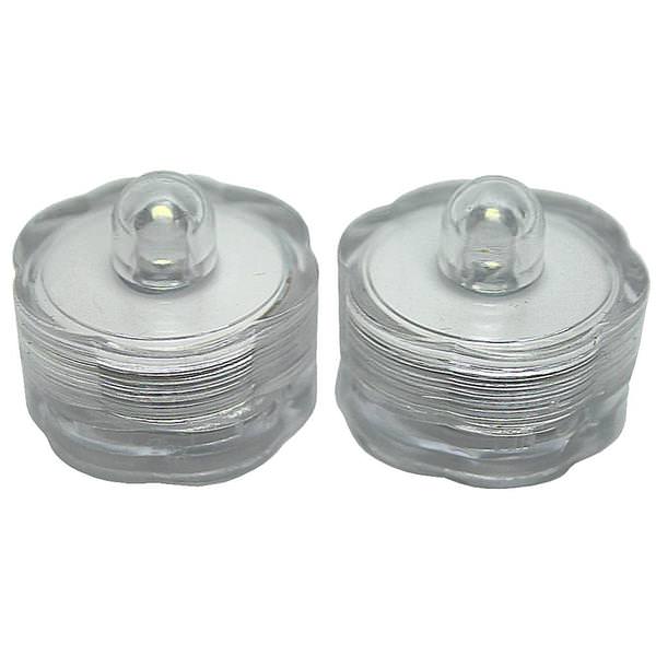 1" x 1.1"  Clear Battery Operated Submersible LED Tea Light (2 pack)