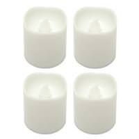 View 1.5" x 1.7" Everlasting Glow White Resin Battery Operated Votive Candle LED with Timer (4 pack) (Batteries Included)