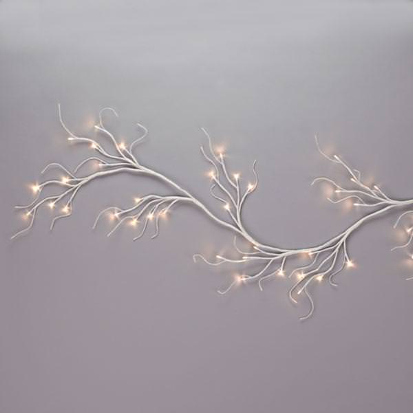 6' White Wrapped Battery Operated LED Lighted Garland with Timer (60 Warm White Lights)