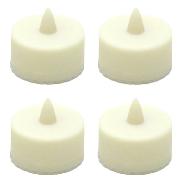 1.5" Bisque Battery Operated Resin LED Tea Light with Timer (4 pack)