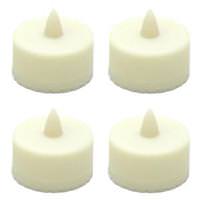 View 1.5" Bisque Battery Operated Resin LED Tea Light with Timer (4 pack)