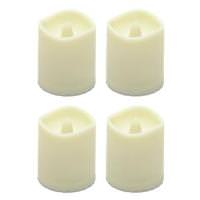 View 1.5" x 1.7" Battery Operated Everlasting Glow Bisque Resin Votive Candle LED with Timer (4 pack)