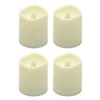 View 1.5" x 1.7" Battery Operated Everlasting Glow Bisque Resin Votive Candle LED with Timer (4 pack)