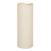 View 4.5" x 12" Bisque Wavy Edge Battery Operated LED Resin Candle Light with Timer