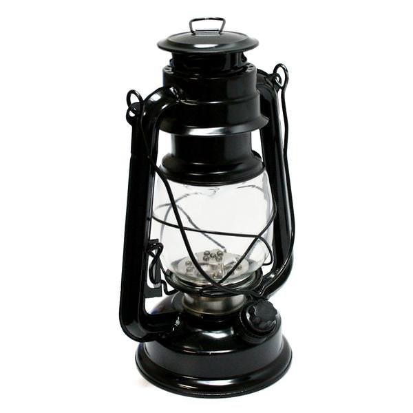 9.5" x 6.25" Black Metal 15 LED Hurricane Lantern