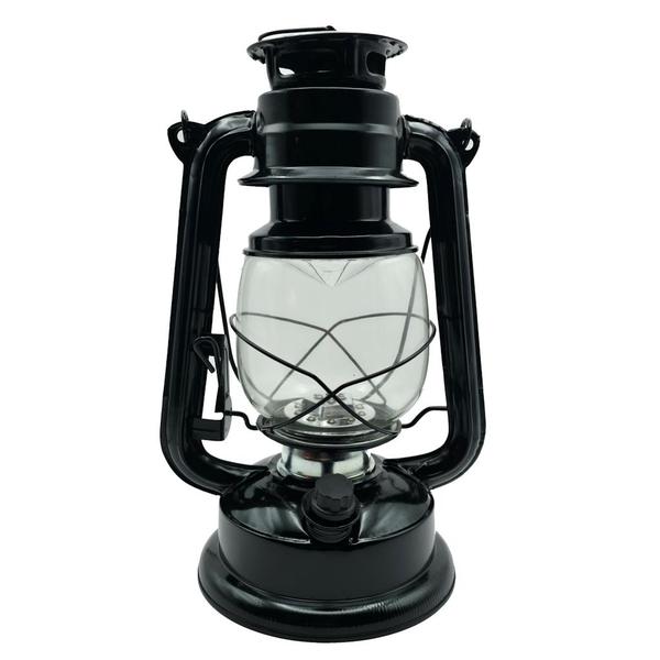 11.5" x 7" Black Metal 15 LED Hurricane Lantern