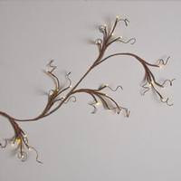 Gerson 6' Artificial Brown Wrapped Battery Operated LED Lighted Garland with Timer (60 Warm White Lights) (Convertible to Electric with Adapter)