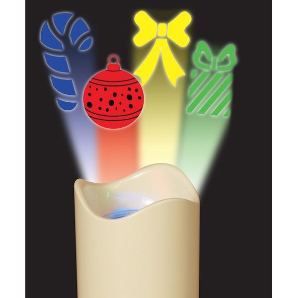 6" Full Color Rotating Holiday Candle Projection Lamp with Timer