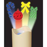 Gerson 6" Full Color Rotating Holiday Candle Projection Lamp with Timer
