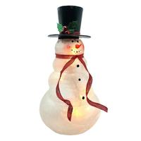 View 12" Lighted Electric Metal / Glass Snowman Decor