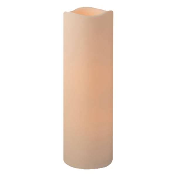 6" x 18" Bisque Wavy Edge Outdoor Battery Operated LED Resin Candle Light