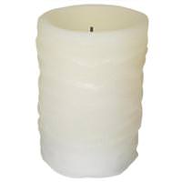 Gerson 3" x 4" Bisque Ruched (Vanilla Scent) Straight Edge Battery Operated LED Wax Candle Light with Timer