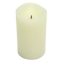 Gerson 3" x 5" Bisque Faux Blackened Wick (Vanilla Scent) Wavy Edge Battery Operated Full Candle Glow LED Wax Candle Light with Timer