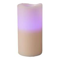 Gerson 6" Bisque Remote Ready (Vanilla Scent) Wavy Edge Battery Operated Rechargeable LED Wax Candle Light with Timer
