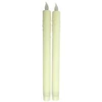 Gerson 10.75" Bisque LED Silicon Finish Battery Operated Taper Candle (2 pack)