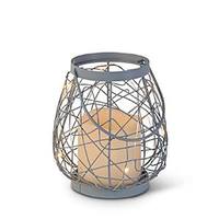 Gerson 6" Wild Wire Lantern Wavy Edge Battery Operated LED Candle with Timer