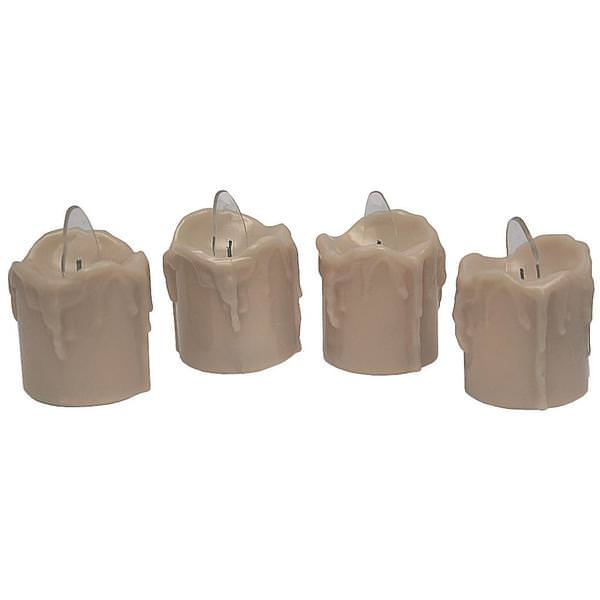 1.7" Bisque Wavy Edge Drip Battery Operated LED Votive Candle (4 pack)